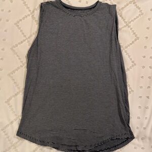 lululemon athletica Black and White Striped Muscle Tee